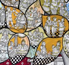 Beautiful Pattachitra Painting of Ramcharitmanas Sundar Kaand on Cloth Paper