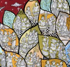 Beautiful Pattachitra Painting of Ramcharitmanas Sundar Kaand on Cloth Paper