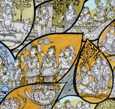 Beautiful Pattachitra Painting of Ramcharitmanas Sundar Kaand on Cloth Paper