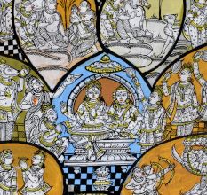 Beautiful Pattachitra Painting of Ramcharitmanas Sundar Kaand on Cloth Paper