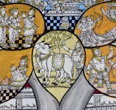 Beautiful Pattachitra Painting of Ramcharitmanas Sundar Kaand on Cloth Paper