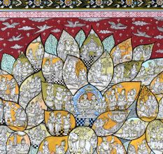 Beautiful Pattachitra Painting of Ramcharitmanas Sundar Kaand on Cloth Paper