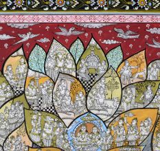 Beautiful Pattachitra Painting of Ramcharitmanas Sundar Kaand on Cloth Paper