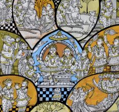 Beautiful Pattachitra Painting of Ramcharitmanas Sundar Kaand on Cloth Paper