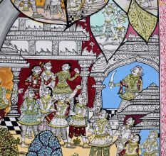Beautiful Pattachitra Painting of Ramcharitmanas Sundar Kaand on Cloth Paper