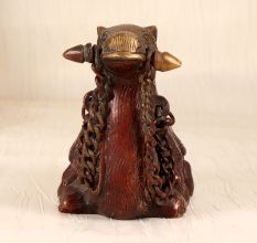Handcrafted Engraved Brass Camel Statue in Vintage Finish
