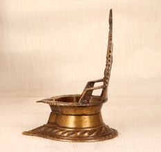 Vintage High-Quality Brass Gajalakshmi Oil Lamp for Prayer Room