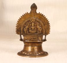 Vintage High-Quality Brass Gajalakshmi Oil Lamp for Prayer Room