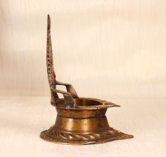 Vintage High-Quality Brass Gajalakshmi Oil Lamp for Prayer Room