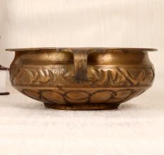 Handcrafted Engraved Finest Brass Urli in Vintage Finish