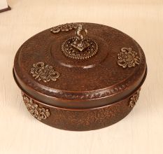 Nepalese Art Handcrafted Copper Metal Box for Decoration
