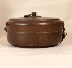 Handcrafted Vintage Finest Brass Chapati Box Crafted in Rajasthani Art