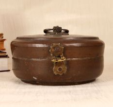 Handcrafted Vintage Finest Brass Chapati Box Crafted in Rajasthani Art