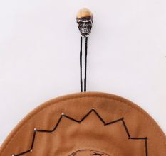 Brown Man Face Skull Resin Wall Hooks-2 Pieces