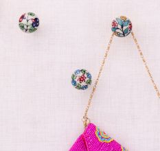 Multicolor Floral Ceramic Wall Hooks-3 Pieces