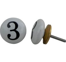 Number Ceramic Knob -3