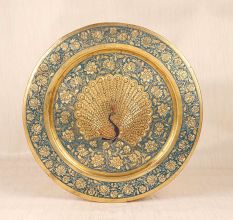 Handmade Beautiful Brass Peacock Plate for Hanging