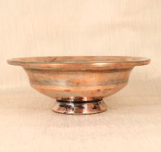 Brown Finish Handcrafted Copper Fruit Bowl for Collection