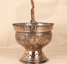 Handmade Beautiful Copper Bucket with Handle for Decoration