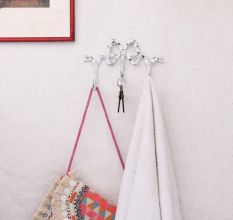 White Black Bow Shape Iron Hook