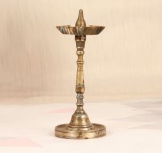 South Indian Handcrafted Oil Lamp with 5 Jyots for Prayer Room