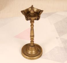 High-Quality Brass Oil Lamp from South India for Prayer Room