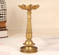 Vintage Handmade South Indian Oil Lamp Made of Finest Brass
