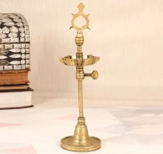 South Indian Adjustable Finest Brass Oil Lamp for Decoration