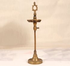 Handcrafted Adjustable Brass Oil Lamp for Prayer Room