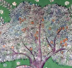 Beautiful Lord Krishna Cloth Pichwai Painting for Prayer Room