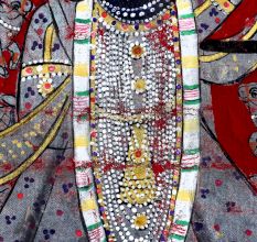 Lord Krishna Cloth Pichwai Painting in Golconda Art for Decoration