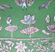 Hand-Painted Lord Krishna Pichwai Golconda Artwork on Cloth for Decor