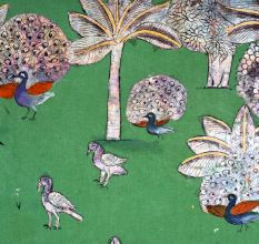Hand-Painted Lord Krishna Pichwai Golconda Artwork on Cloth for Decor