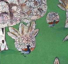 Hand-Painted Lord Krishna Pichwai Golconda Artwork on Cloth for Decor