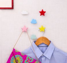 Ceramic Multicolor Star Cloud Modern Kids Wall Hooks-6 Pieces