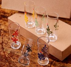 Transparent Shot Glasses for Decoration in Set of 6