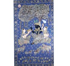 Pichwai Art Lord Krishna Golconda Art Painting for Home Decor Wall Art