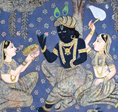 Pichwai Art Lord Krishna Golconda Art Painting for Home Decor Wall Art