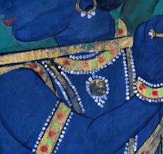 Beautifully Painted Cloth Pichwai Painting of Lord Krishna for Decor