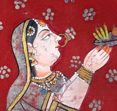 Vibrant Colored Lord Krishna Pichwai Painting for Prayer Room
