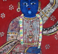 Vibrant Colored Lord Krishna Pichwai Painting for Prayer Room