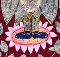 Multi-Colour Lord Krishna Cloth Pichwai Painting for Prayer Room