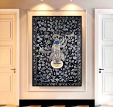 Lord Shrinathji Cloth Pichwai Painting in Golconda Art for Home Decoration