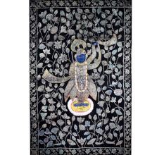 Lord Shrinathji Cloth Pichwai Painting in Golconda Art for Home Decoration
