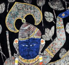 Lord Shrinathji Cloth Pichwai Painting in Golconda Art for Home Decoration