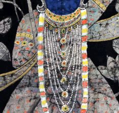Lord Shrinathji Cloth Pichwai Painting in Golconda Art for Home Decoration