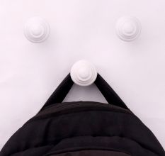 White Solid Ceramic Wall Hooks-3 Pieces
