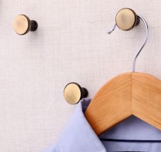 Antique Round Brass Wall Hooks-3 Pieces