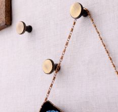 Antique Round Brass Wall Hooks-3 Pieces