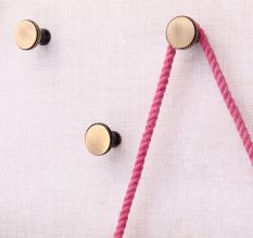 Antique Round Brass Wall Hooks-3 Pieces